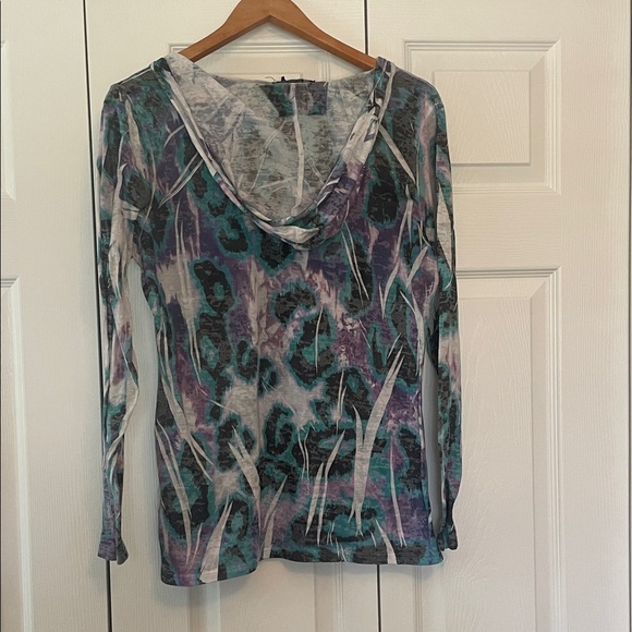 INC International Concepts Purple and Green Blouse - Picture 3 of 3